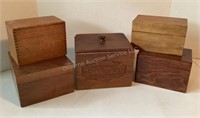5 Wood Recipe File Boxes