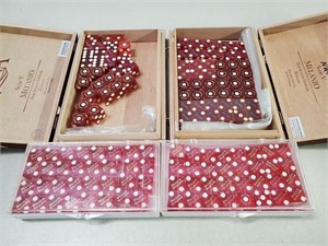 Large Lot of Casino Dice & 2 Cigar Boxes