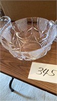 4 pieces vintage glass, 9 inch bowl, 12 inch