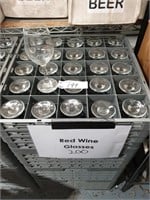 100 Red Wine Stemmed Glasses in Storage Trays