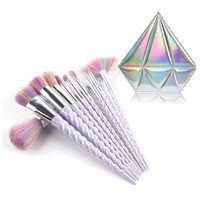 New 10pcs Unicorn Rainbow Hair Makeup Brushes