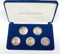 5-COIN PEACE DOLLAR COLLECTION in BOX