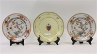 (3) Chinese export porcelain plates. Late 18th/