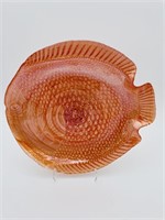 MCM Large Iridescent Carnival Glass Fish Platter