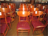LOT, (6) PADDED WOOD DINING CHAIRS