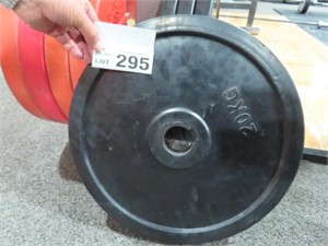 2 Rubberised 20Kg Weight Plates (Black)