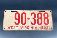 1923 WEST VIRGINIA LICENSE PLATE #90388 PAIR