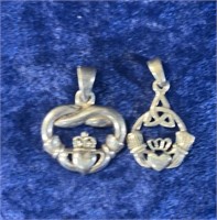 2-sm Sterling silver Claddagh/Celtic charms