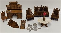 (8 pcs) Antique Schneegas Dollhouse Furniture