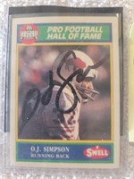 O.J. Simpson Signed FB Card with COA