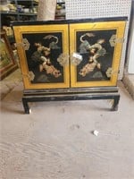 Vintage Hand Painted Oriental Cabinet