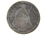 1845 Seated Half Dime