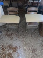 Pair of vintage school desks, good shape