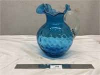 Beacon Glass Company Thumb Print Ruffled Blue