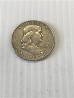 1950 D Franklin Silver Half Dollar