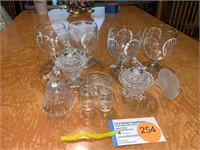 BEAUTIFUL VINTAGE CLEAR GLASS LOT