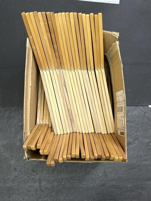 Box Of 45 Wooden Hangers