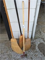 Child Size Rake + (3) Brooms