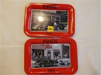 2 small Coca-Cola Tin Trays