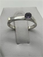 Sterling Silver Amethyst MCM Style Ring