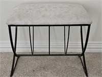 Iron Base Vanity Bench w/ Upholstered, Padded Top
