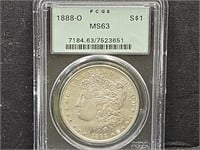 1888 - O   Graded  MS63 Morgan Silver Dollar Coin