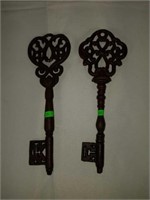 Pair of Beautiful Cast Iron Decorative Keys
