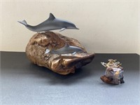 (2) Dolphin Themed Figurines