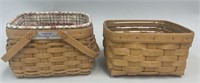 2 Longaberger Baskets - 2 Woven Memories with 2