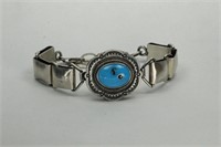 RANDY SINGER GALLUP NM 925SILVER AND TURQ BRACELET