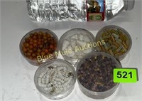 5 containers of beads