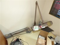 DRAFTING TABLE, MAGNAFING LAMP, DRAFTING ARM