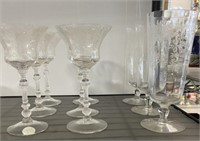 CRYSTAL CAMBRIDGE  ETCHED STEMS