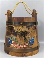 Vintage Eagle Wooden Bucket