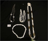 Silver and White Necklaces