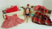 VINTAGE MATTEL DOLL + ASSORTED LARGER DOLL CLOTHES