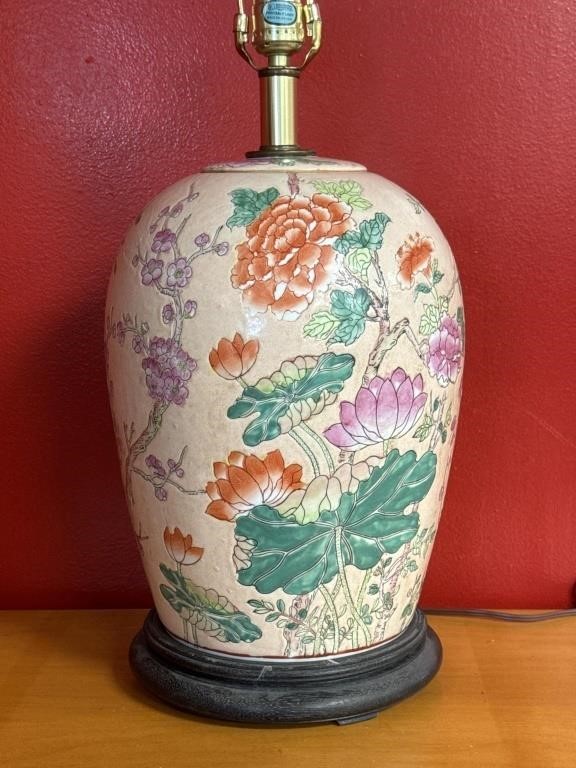 Chinese Rose Famille Style Table Lamp