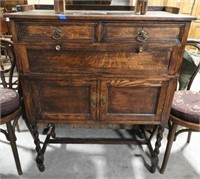 Lot #681 - Jacobean style oak high chest with
