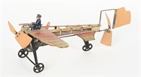 FISHER TIN WINDUP FLAPPING WING AIRPLANE