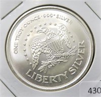 LIBERTY SILVER - ONE TROY OUNCE SILVER ROUND