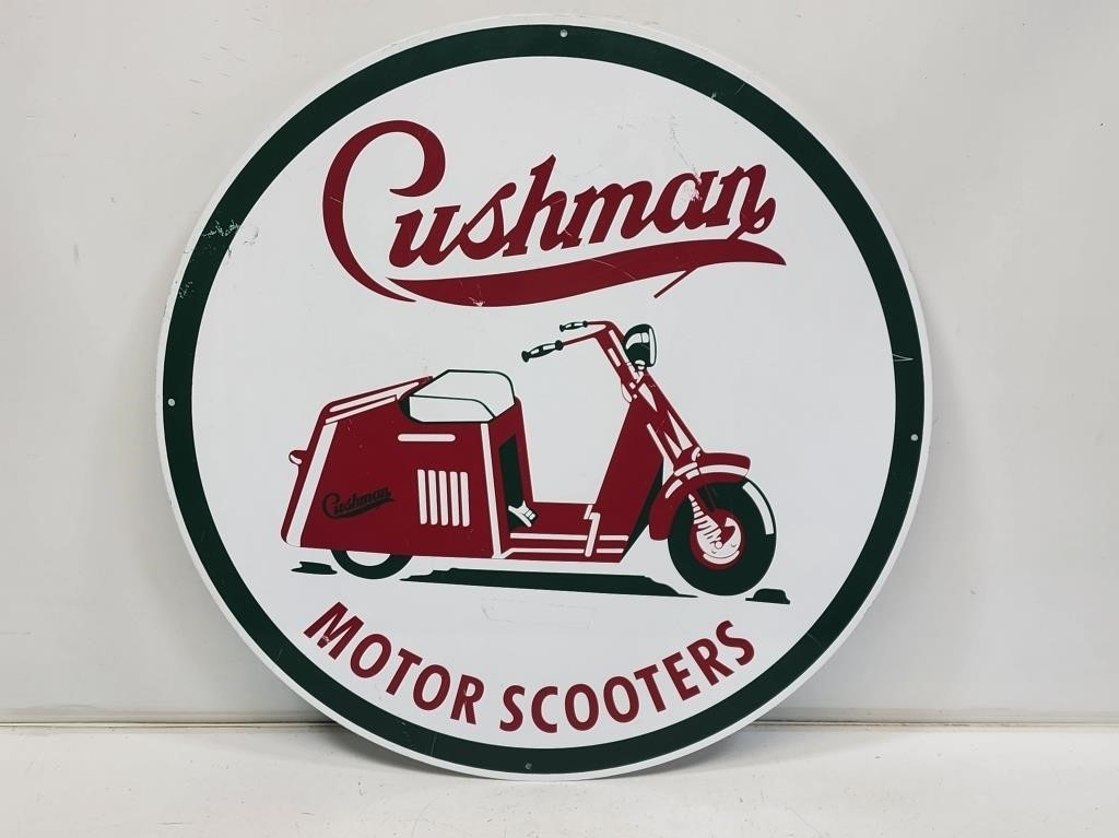 Cushman Motor Scooters Round Sign