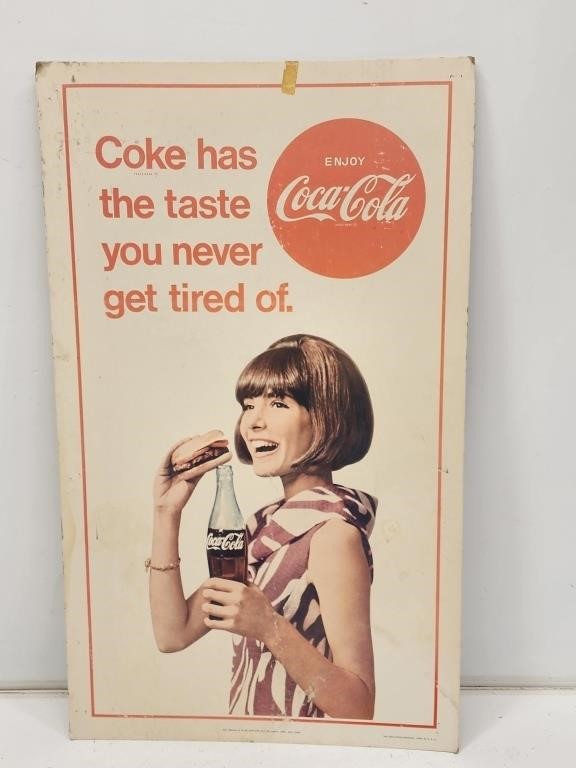 1960's Coca-Cola Cardstock Lithograph Sign