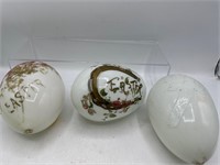 Large vintage glass Easter eggs