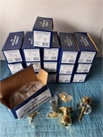 NIB 17 Brass Finished Interior Door Knobs Sets