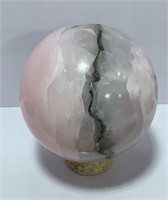 Pink smokey mangano  calcite sphere