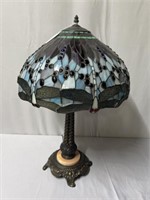 Contemporary Leaded Glass Table Lamp 27.5"H