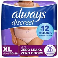 Always Discreet Underwear XL  26 CT