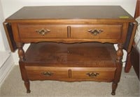 Double Drop Leaf Table W/ 2 Drawers-30x60x18 Open