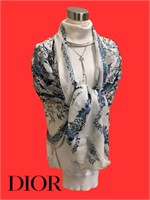 Christian Dior Classic Print Long Scarf New in Box