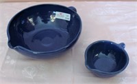 Bybee Pottery - Blue - 2 Batter Bowls - Large